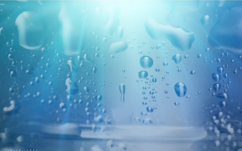 Bubbles in Water — Blue, Serene, Photograph, Light Rays