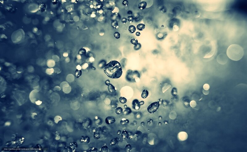 Bubbles in Water — Blue, Serene, Photograph, Light, Reflection