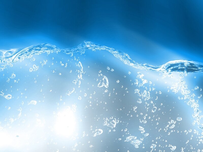 Bubbles in Water — Blue, Serene, Photograph, Waves, Light, White