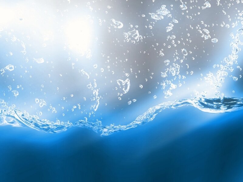 Bubbles in Water — Blue, Waves