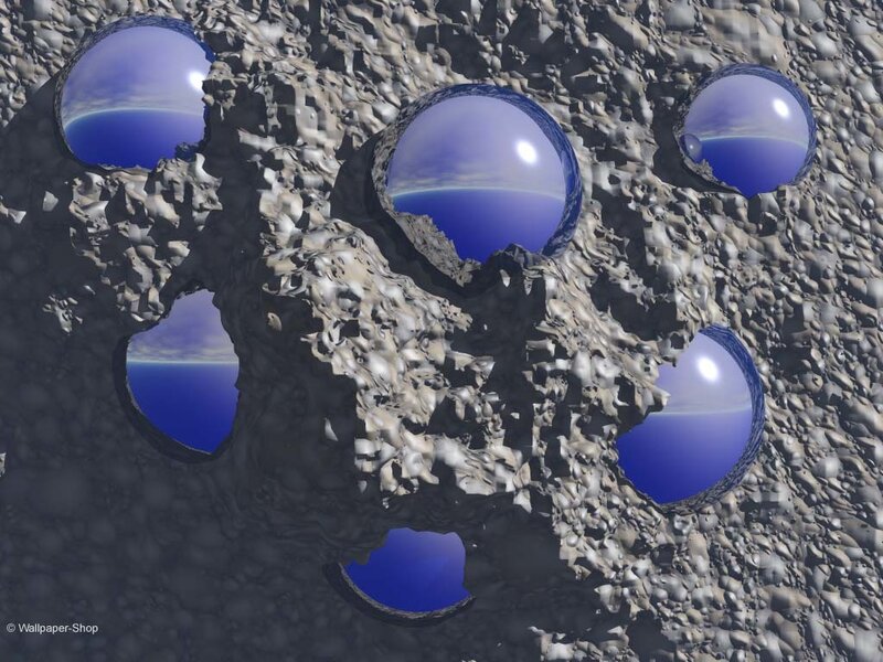 Bubbles on rocky surface