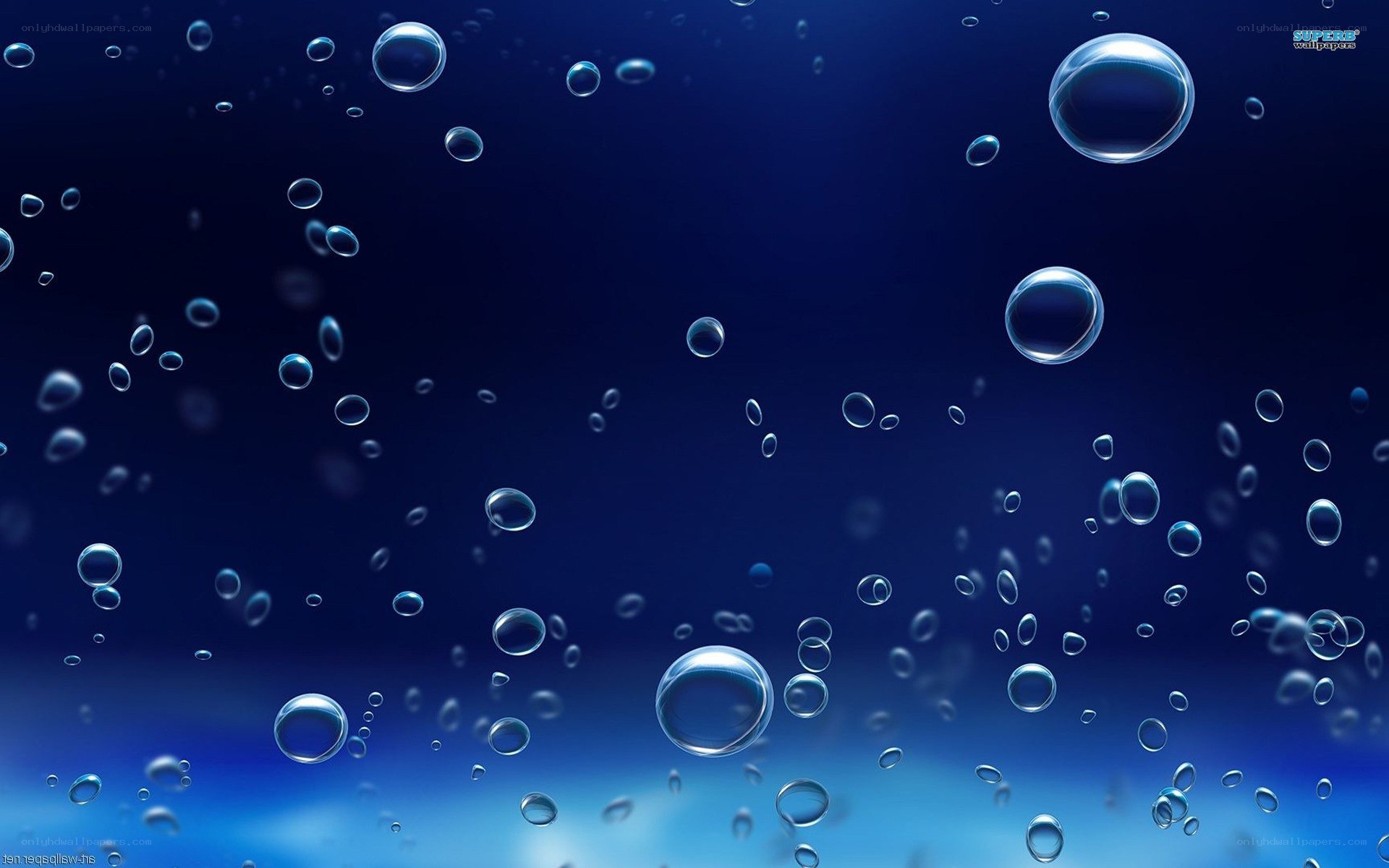 bubbles rising in blue water
