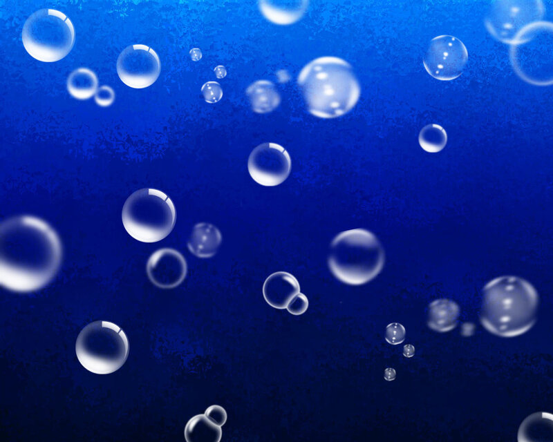 bubbles rising in blue water