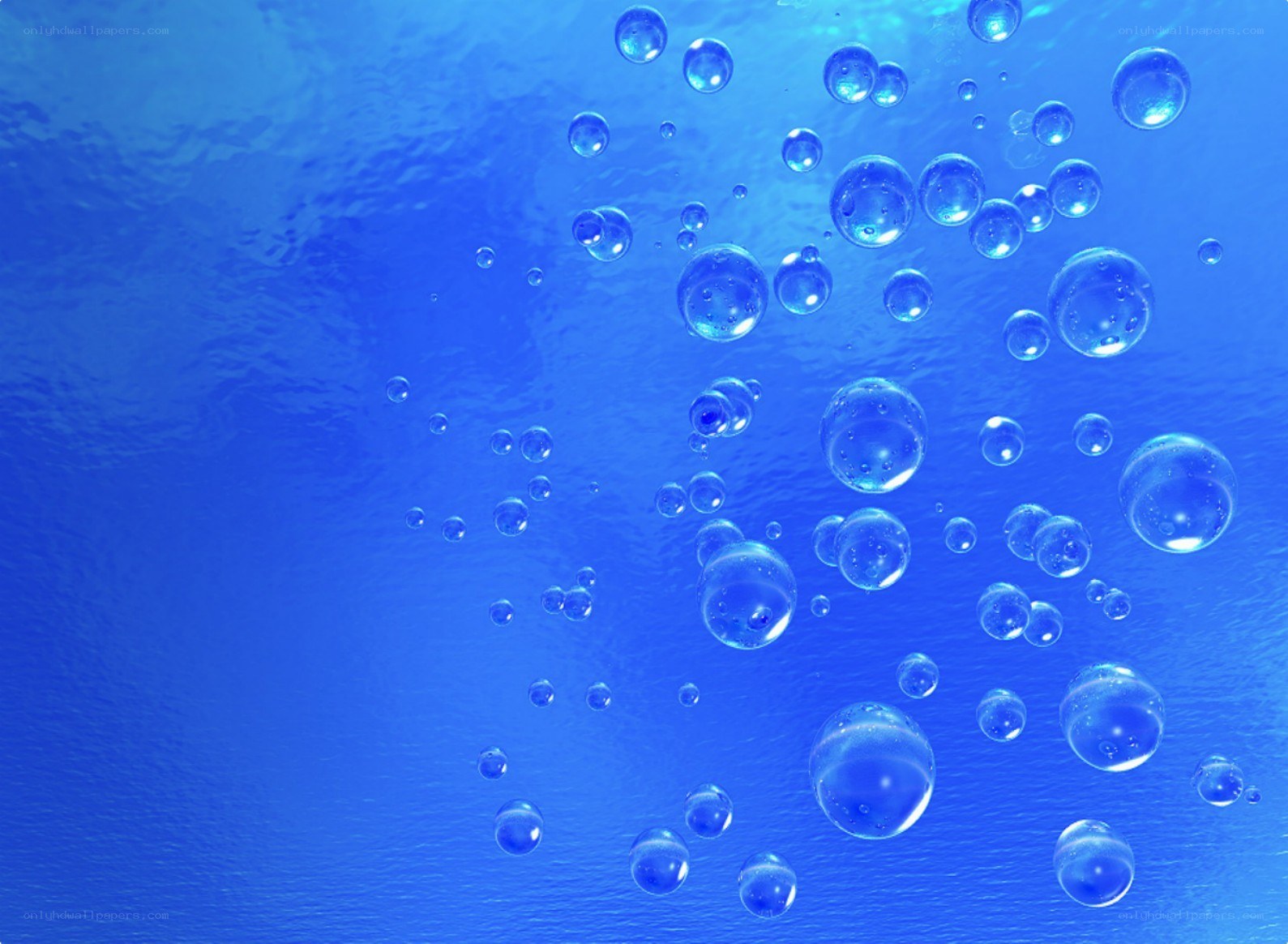 bubbles rising in blue water
