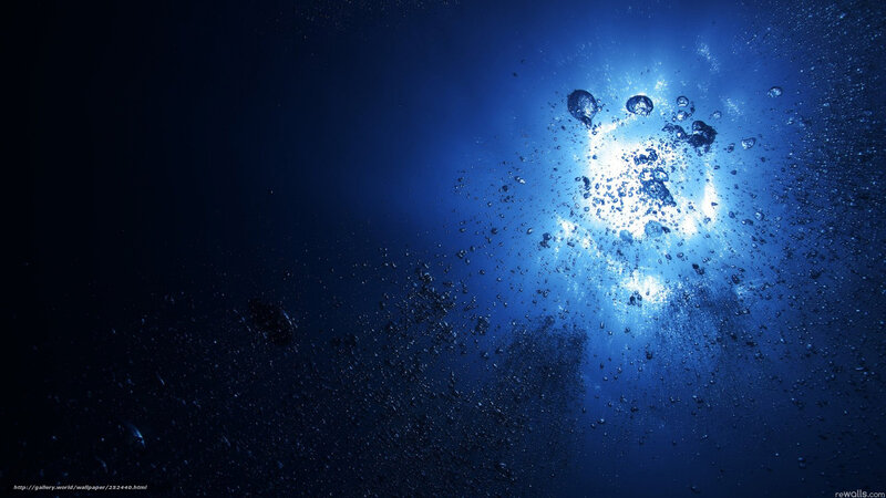 Bubbles Rising Underwater — Blue, Dramatic
