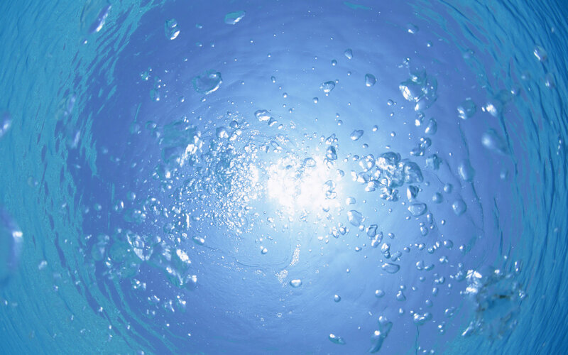 Bubbles Rising Underwater — Sunlight