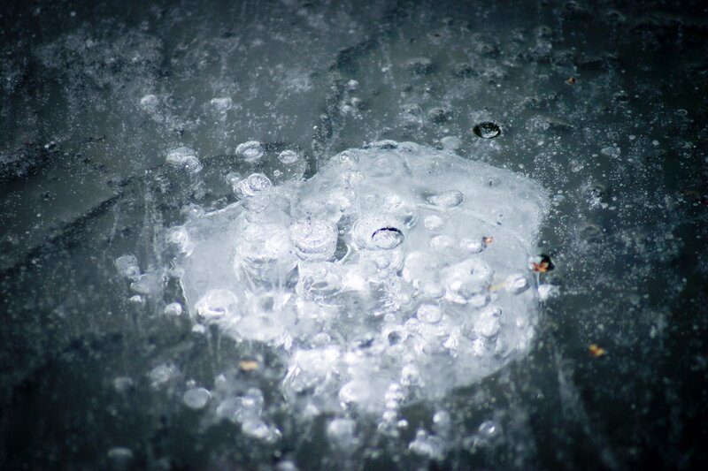 Bubbles trapped in ice