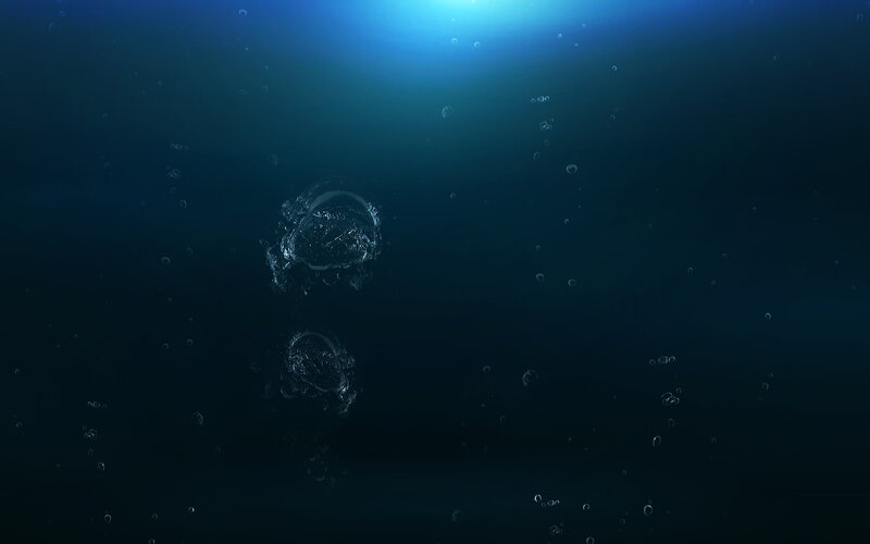 Bubbles Underwater — Blue, Serene, 3d Render