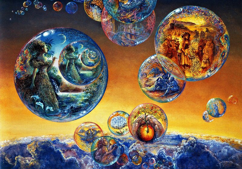 Bubbles with Scenes Inside — Blue