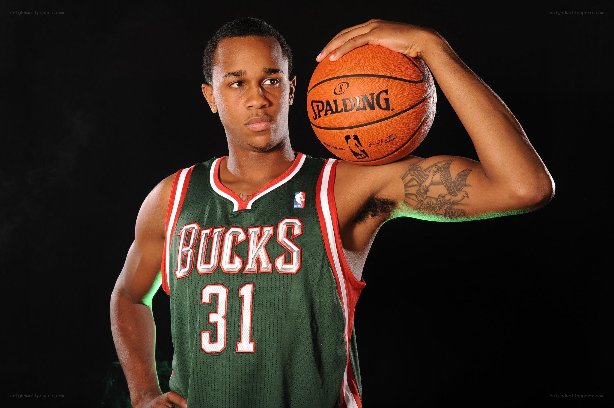 Bucks player with basketball