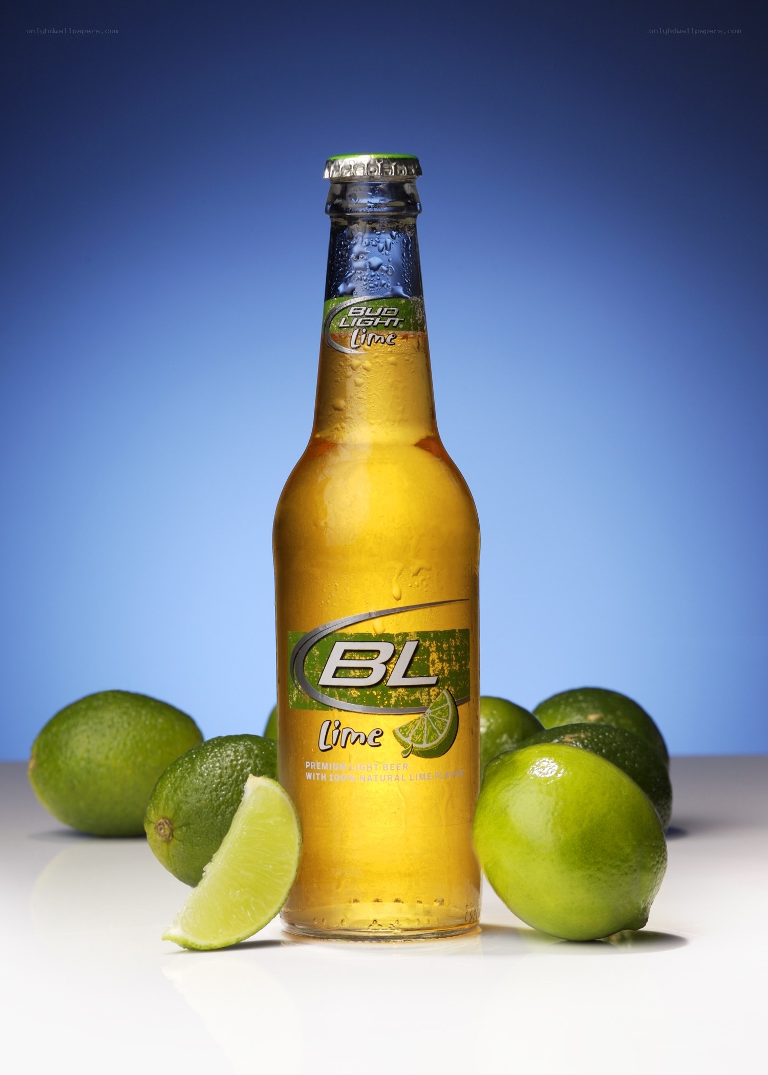 Bud Light Lime bottle with limes