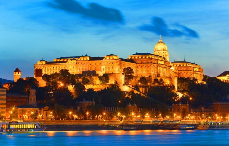 Buda Castle at Dusk — Blue, Serene, Night