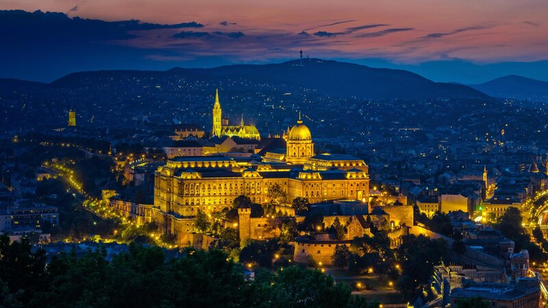 Buda Castle at Dusk — Purple