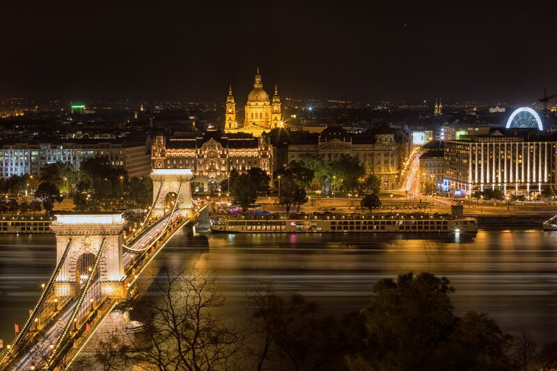 Buda Castle at Night — Black, Dramatic