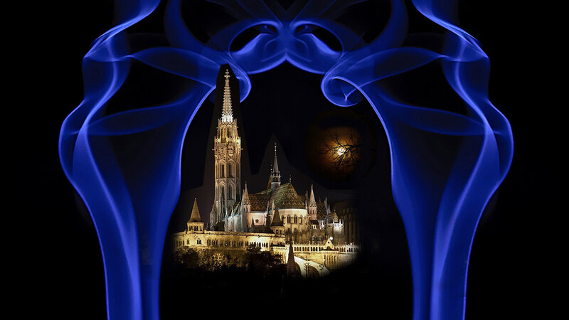 Buda Castle at Night — Blue, Dramatic