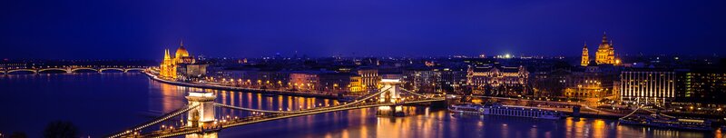 Buda Castle at Night — Blue, Serene, Photograph