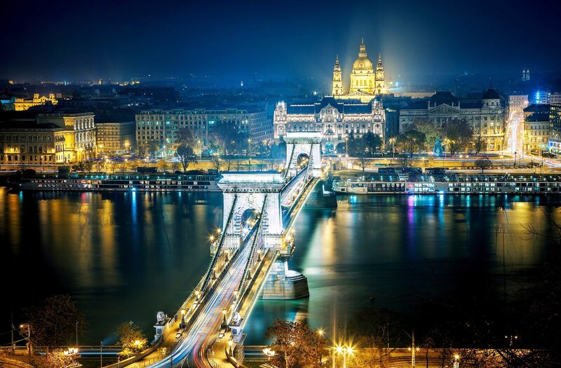 Buda Castle at Night — Blue