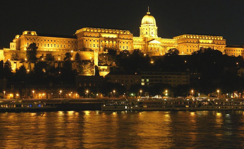 Buda Castle at Night — Yellow, Serene