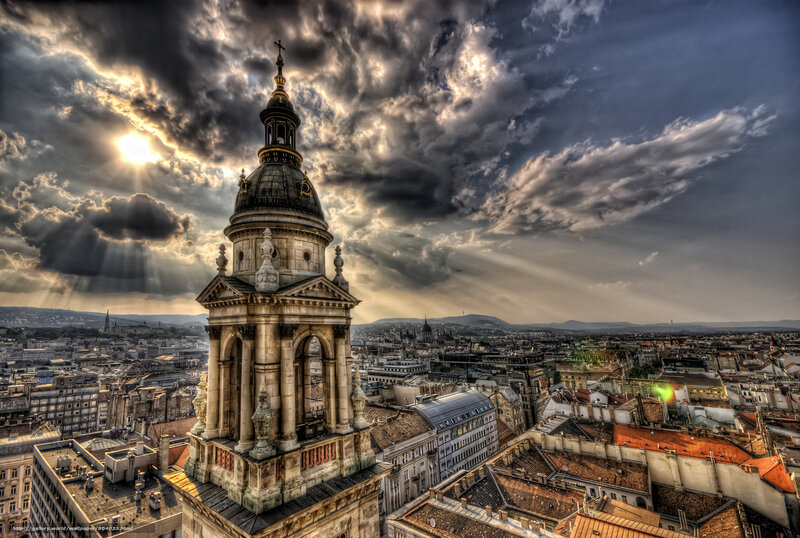 Buda Castle Tower at Sunset