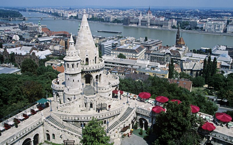 Buda Castle Towers — Gray