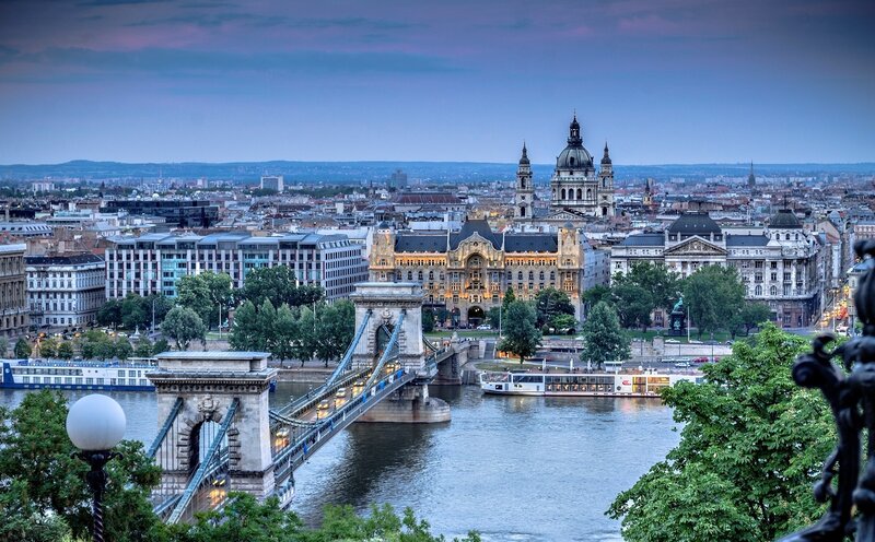 Buda cityscape at dusk