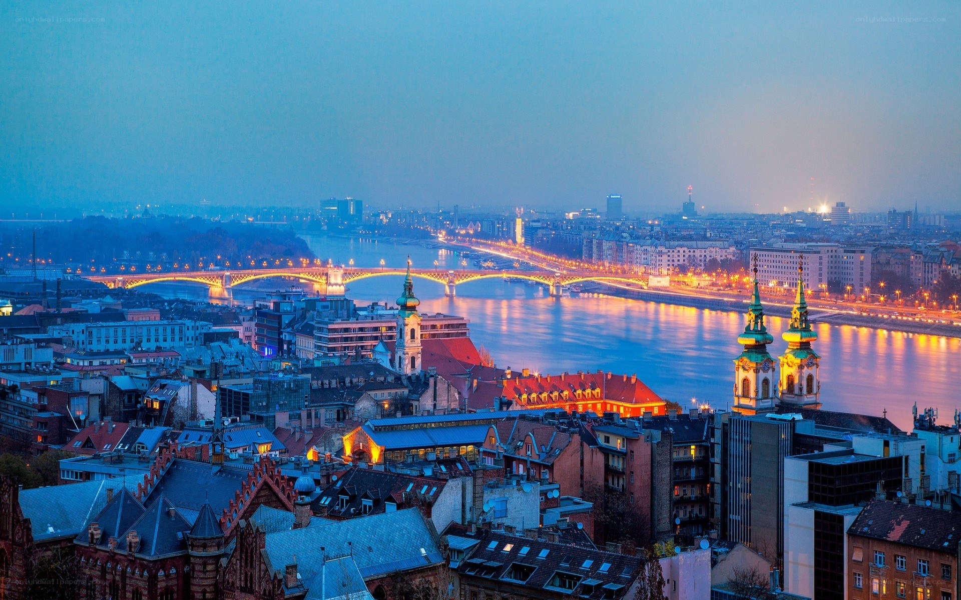 Buda cityscape at dusk