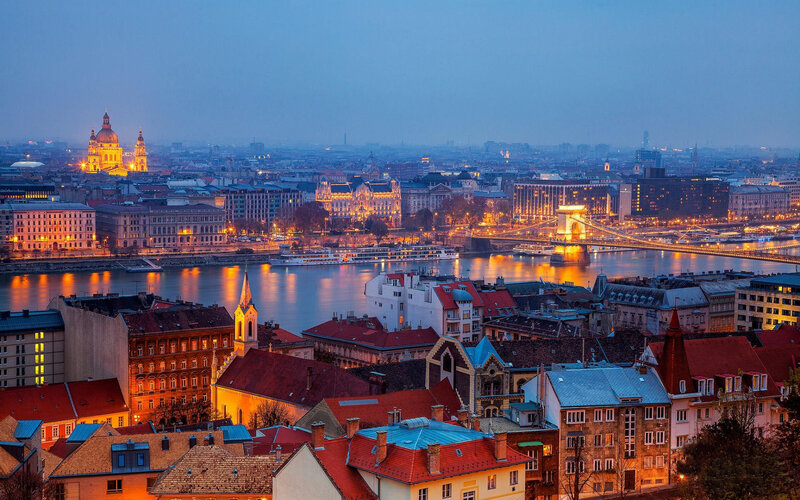 Buda Cityscape at Dusk — Blue