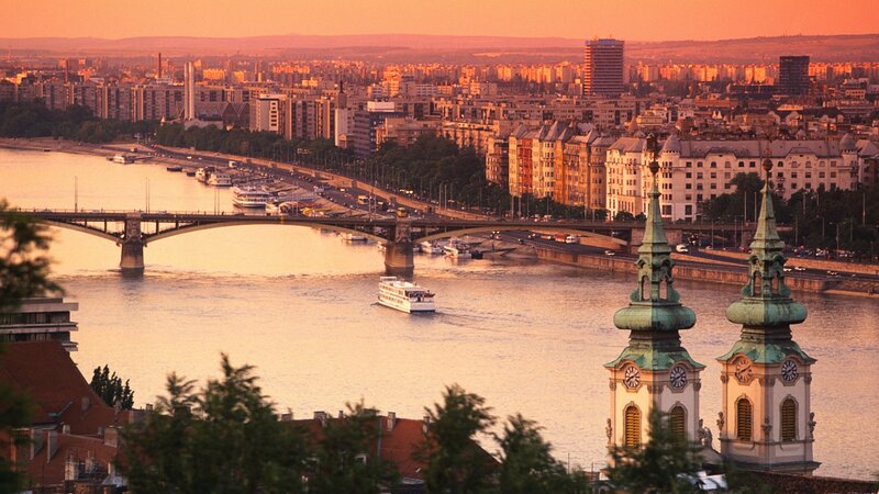 Buda cityscape at sunset