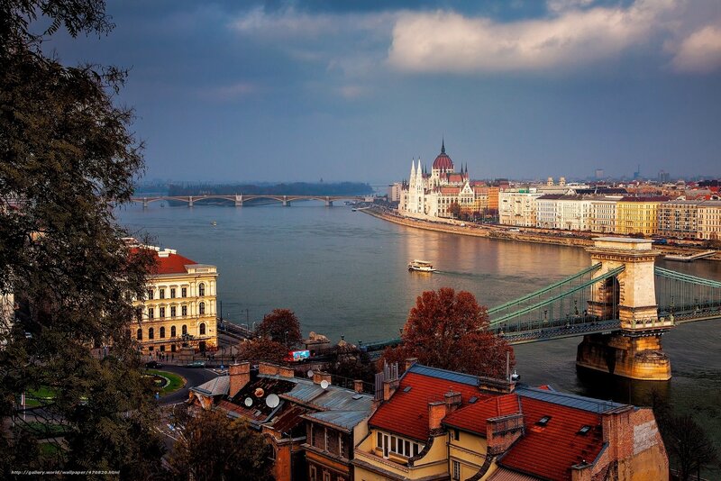 Buda cityscape with Danube river