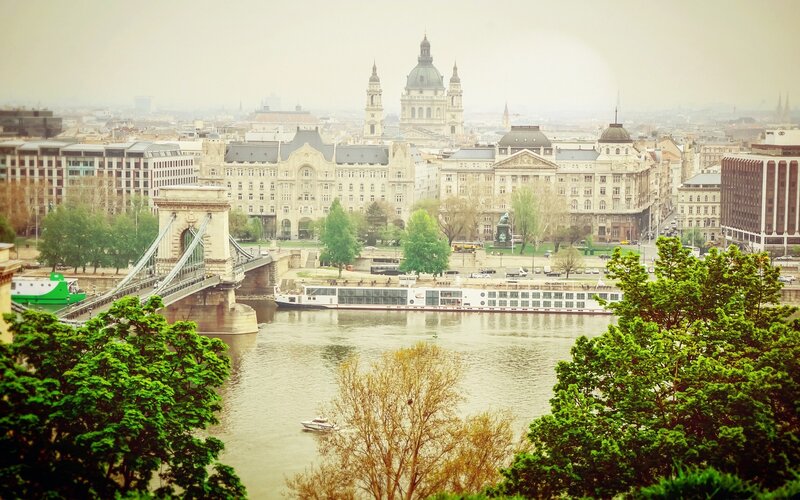 Buda Cityscape with River — Green