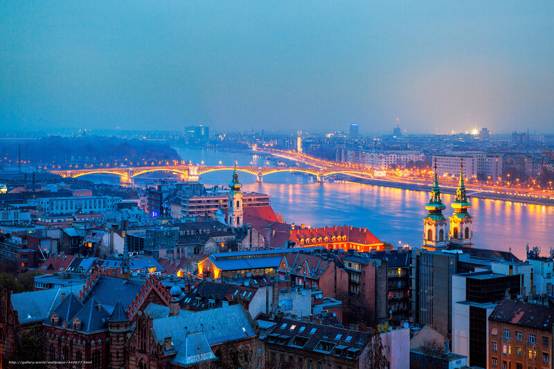 Budapest cityscape at dusk