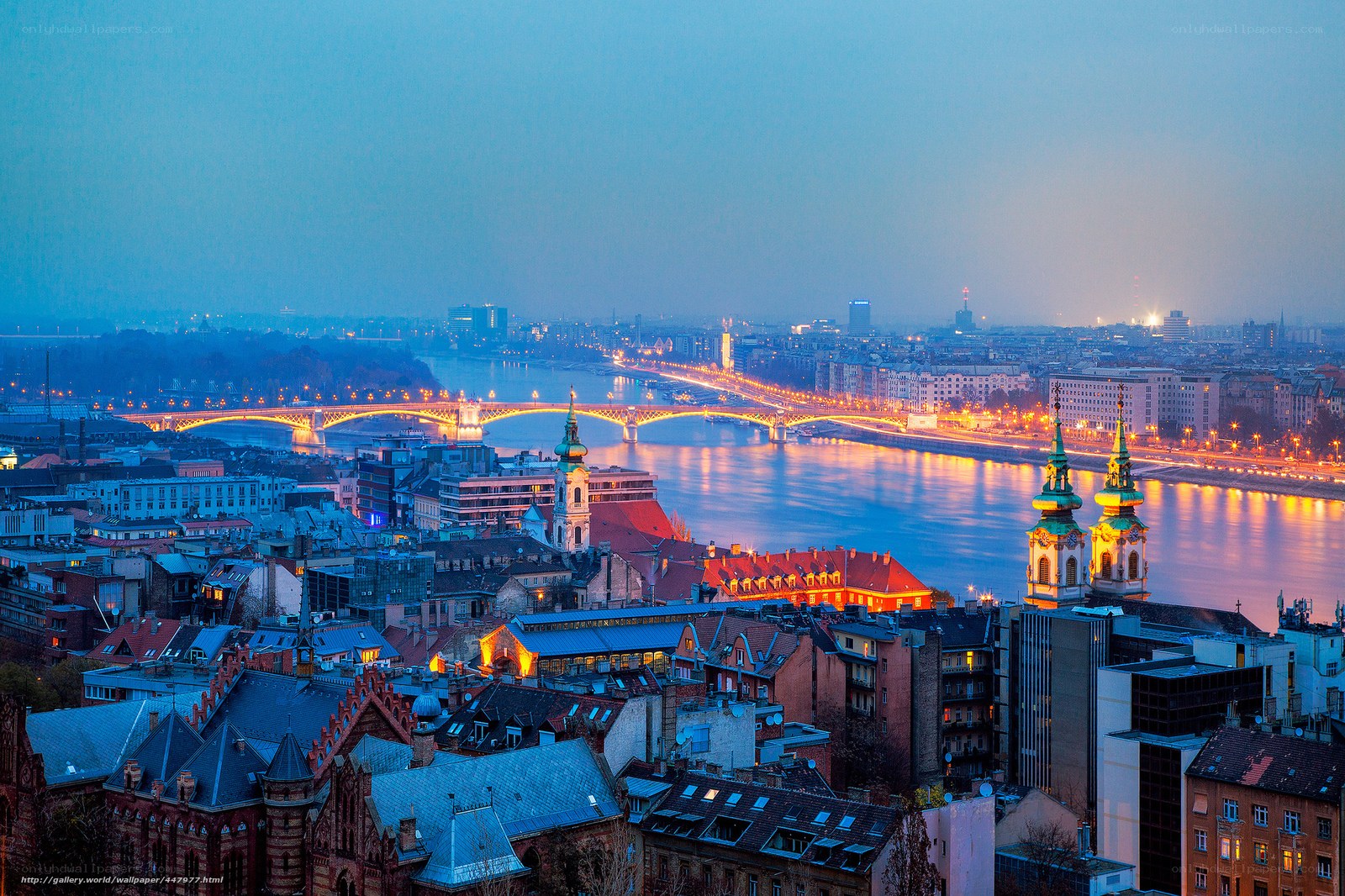 Budapest cityscape at dusk