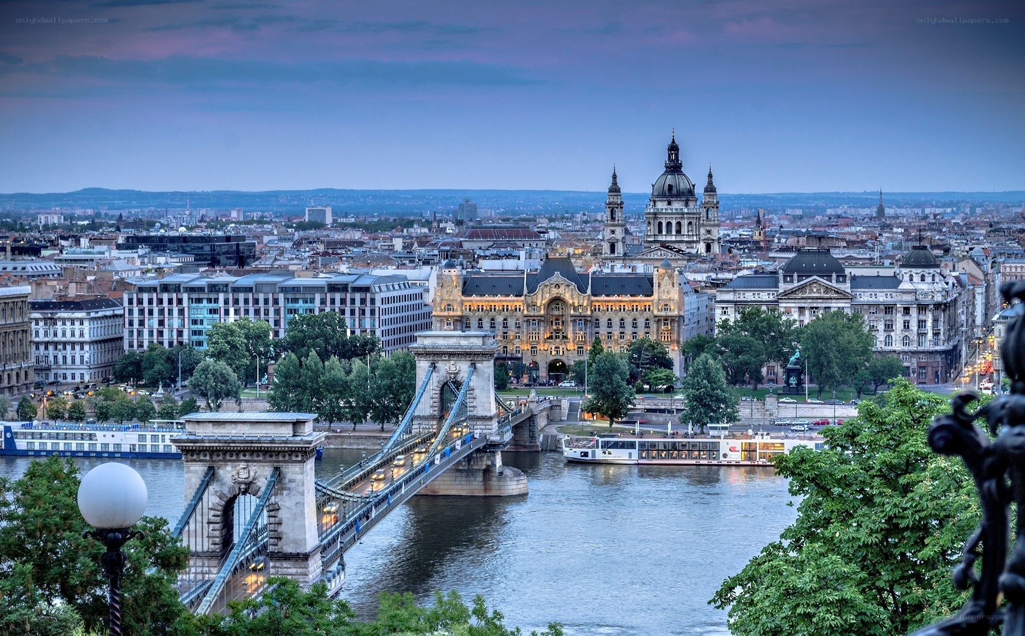 Budapest cityscape at dusk