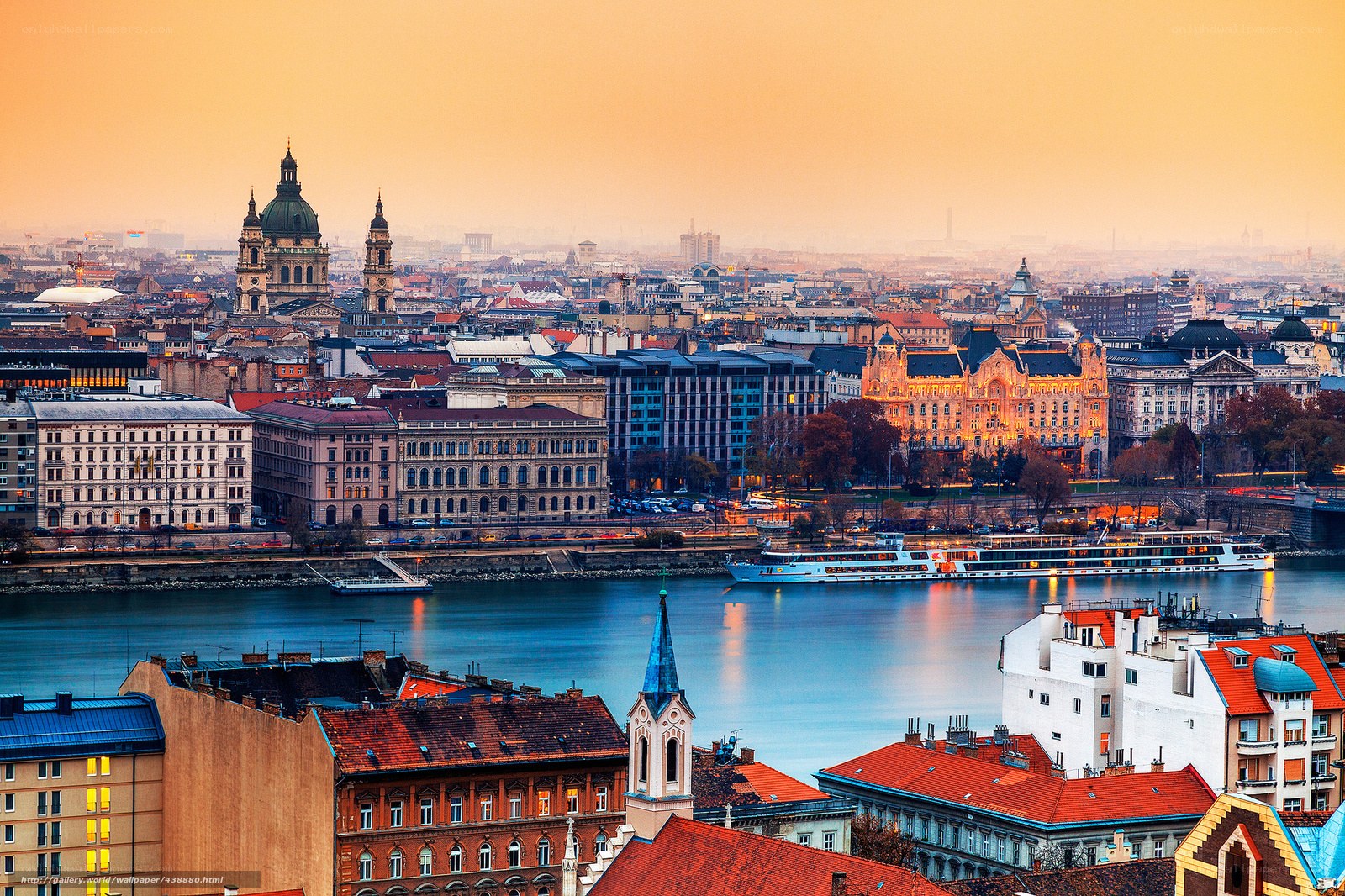 Budapest cityscape at sunset