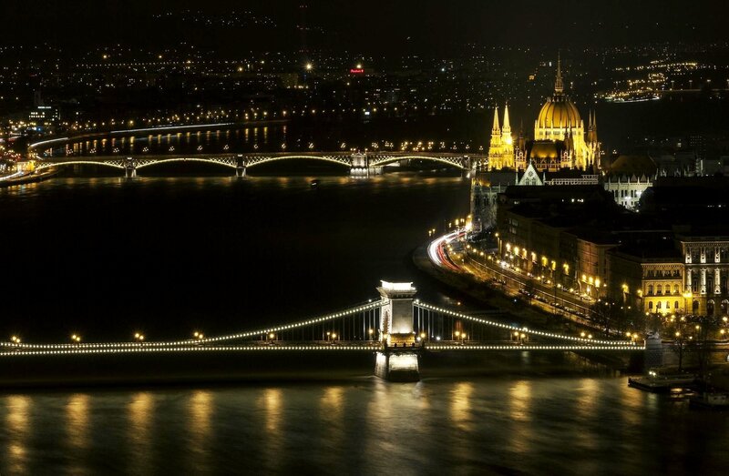 Budapest Night Skyline