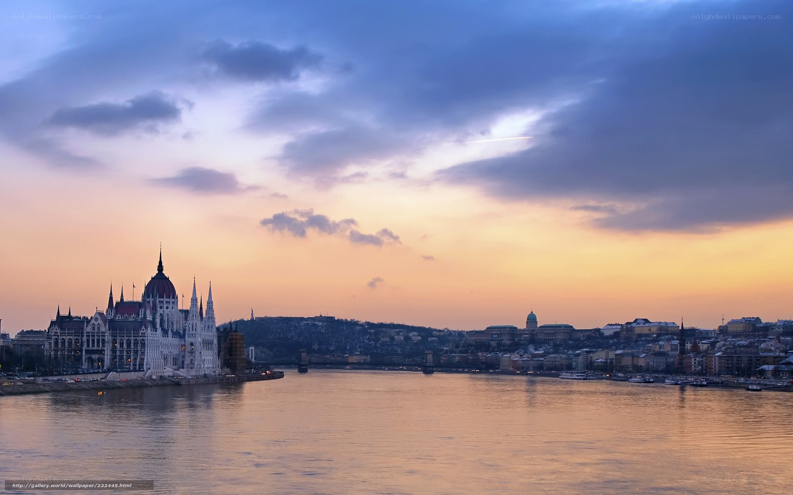Budapest skyline at sunset