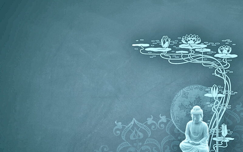 Buddha and lotus flowers
