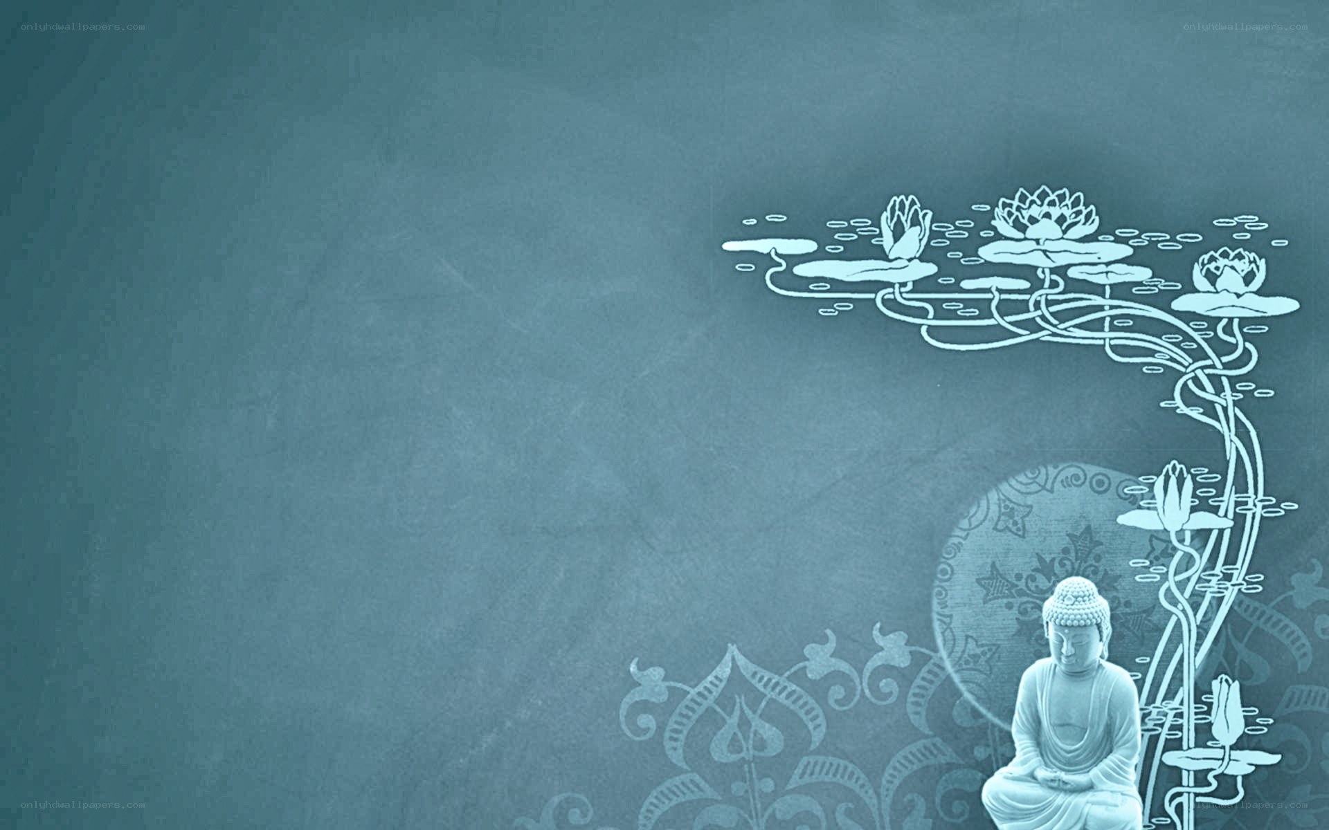 Buddha and lotus flowers