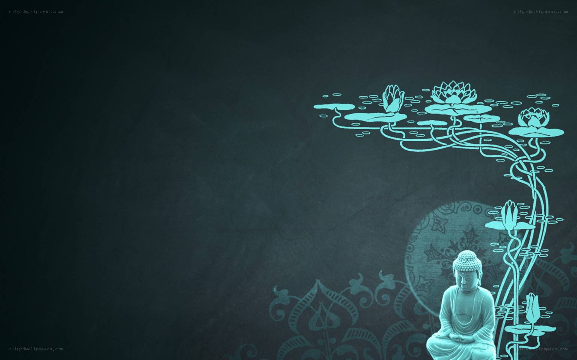 Buddha and lotus flowers