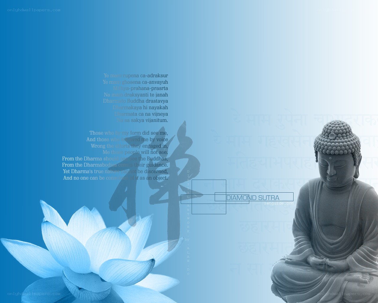 Buddha and Lotus with Sutra