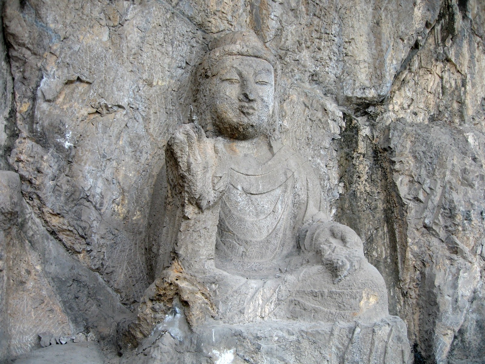 Buddha carving in rock