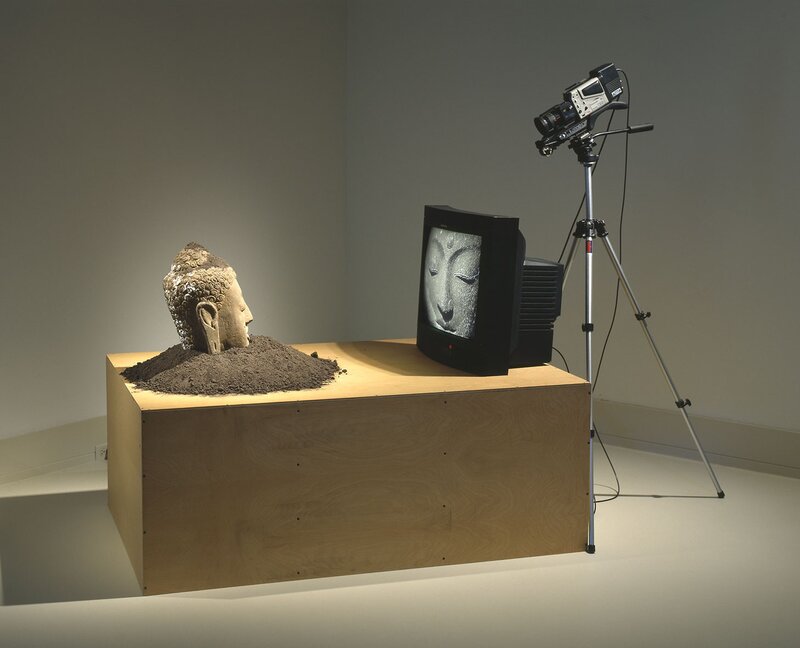 Buddha Head Sculpture — Brown, Serene