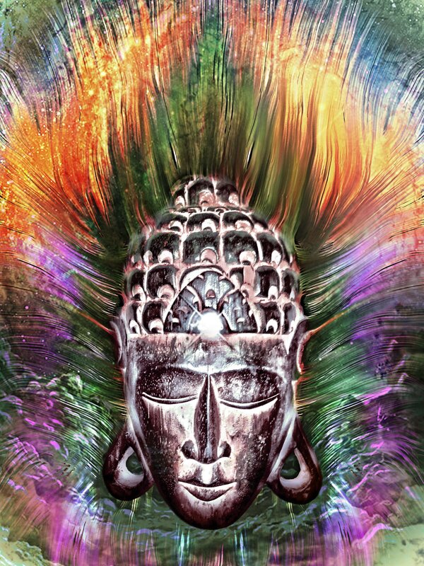 Buddha Head Sculpture — Green