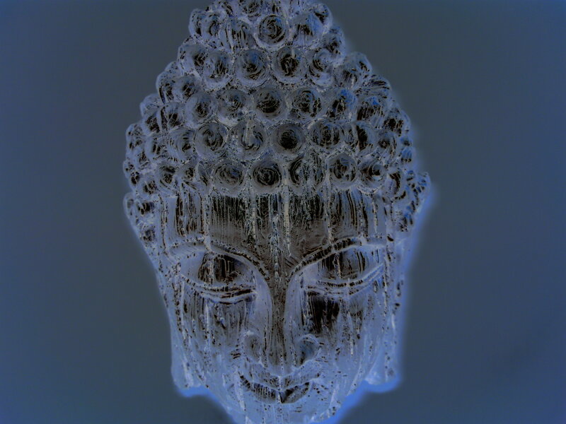 Buddha head sculpture