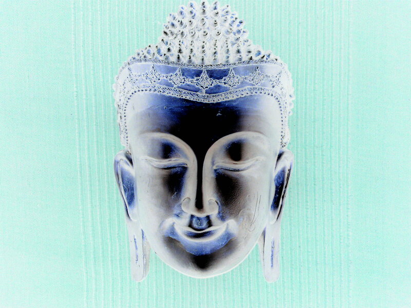 Buddha Head Sculpture — White