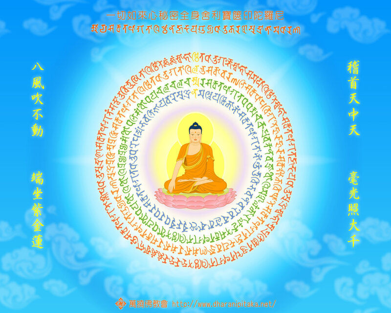 Buddha mandala with mantras