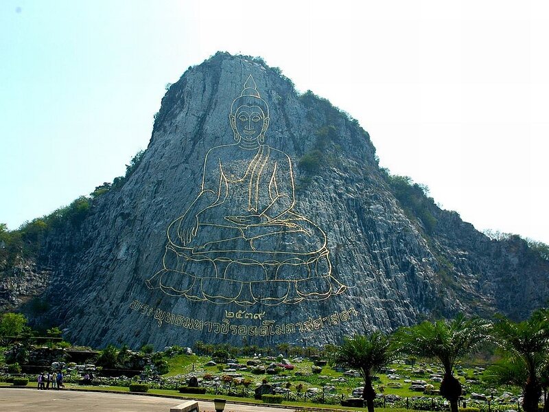 Buddha Outline on Mountain