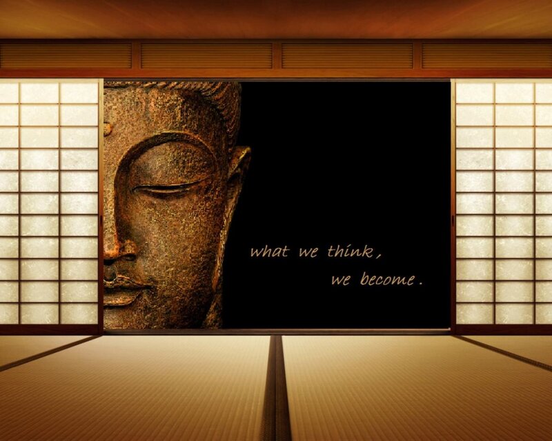Buddha quote in a Japanese room