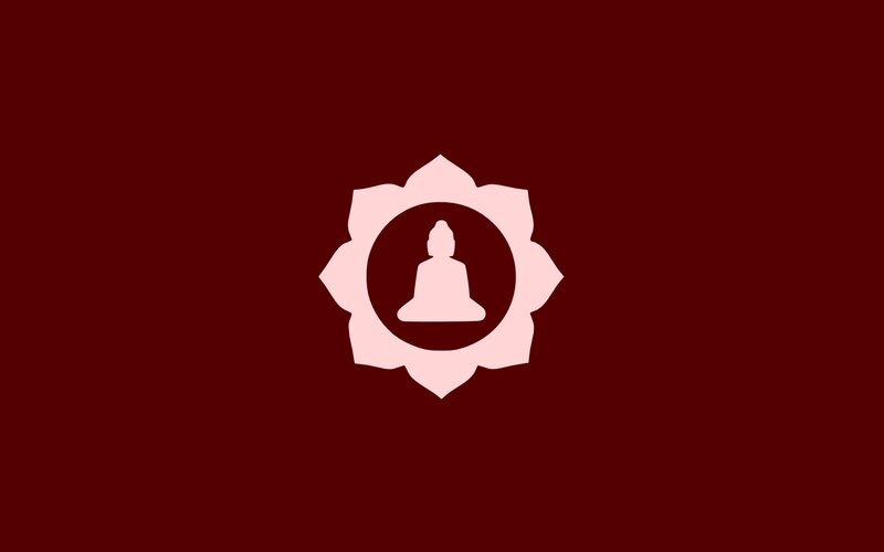 Buddha Silhouette in Lotus — Maroon