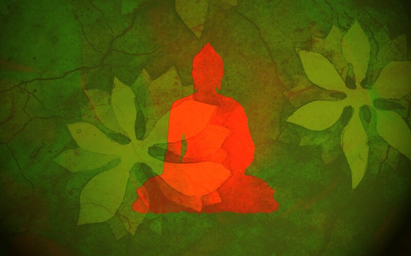 Buddha silhouette in meditation